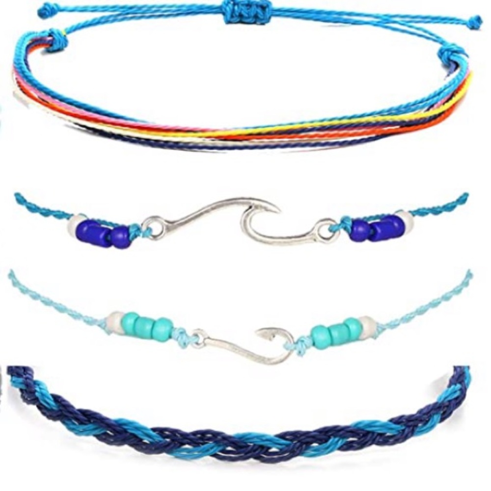 String Bracelets Wax Coated Set of Four New
